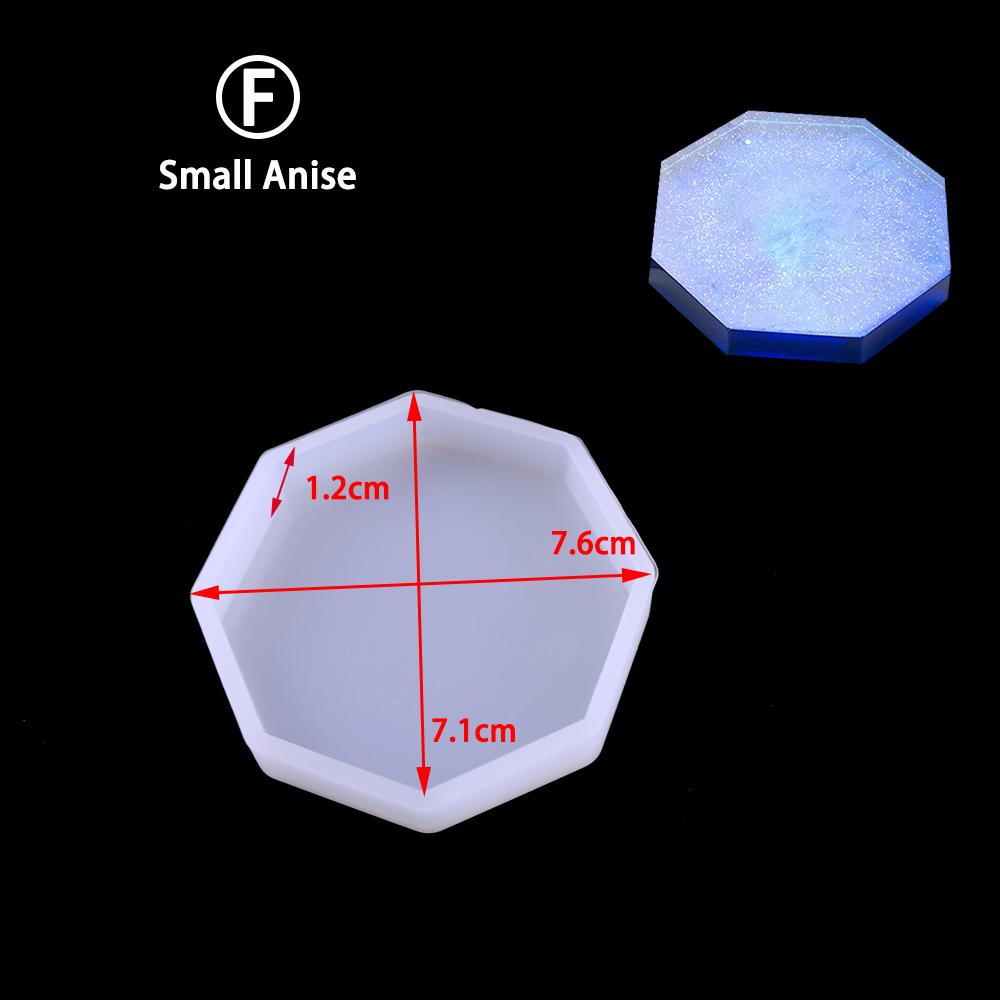 For Better Life Transparent Diy Crystal Soft Silicone Mold Love Diamond Hexagon Octagonal Mirror Coaster Display Decorations