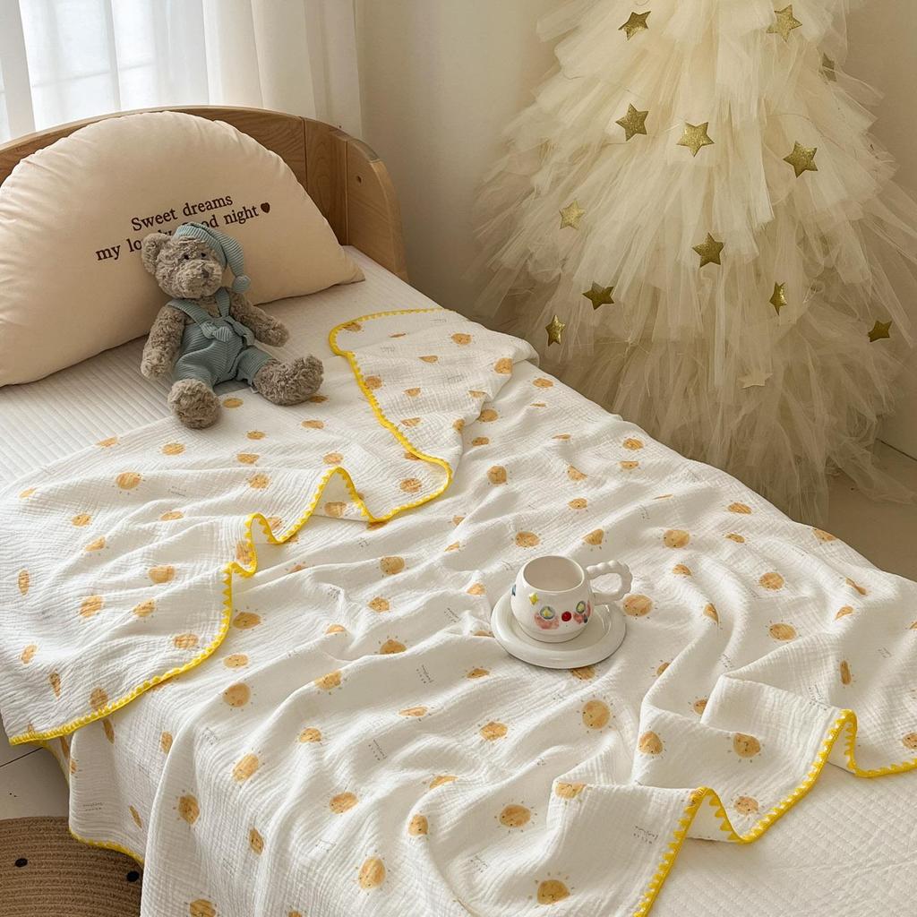 Class A Crinkled Gauze Cotton Children's Summer Quilt - Lightweight, Cooling, Machine Washable