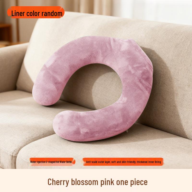 U-förmiger Heißwasserbeutel für die Halswirbelsäule: Explosionsgeschützter verdickter Schal-Kissen für Nacken-, Schulter- und Kopfschmerzlinderung.