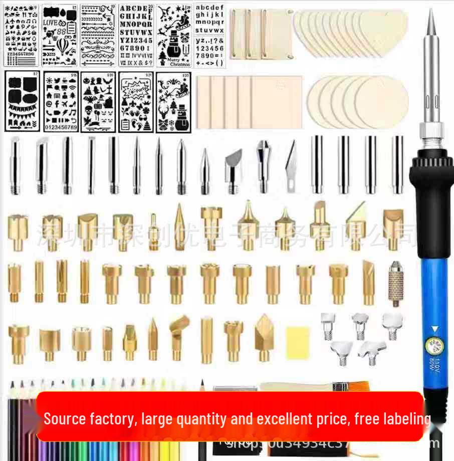 98-Piece Wood Burning Kit: Adjustable Temperature Tool Set for Leather Embossing, Carving, and Welding