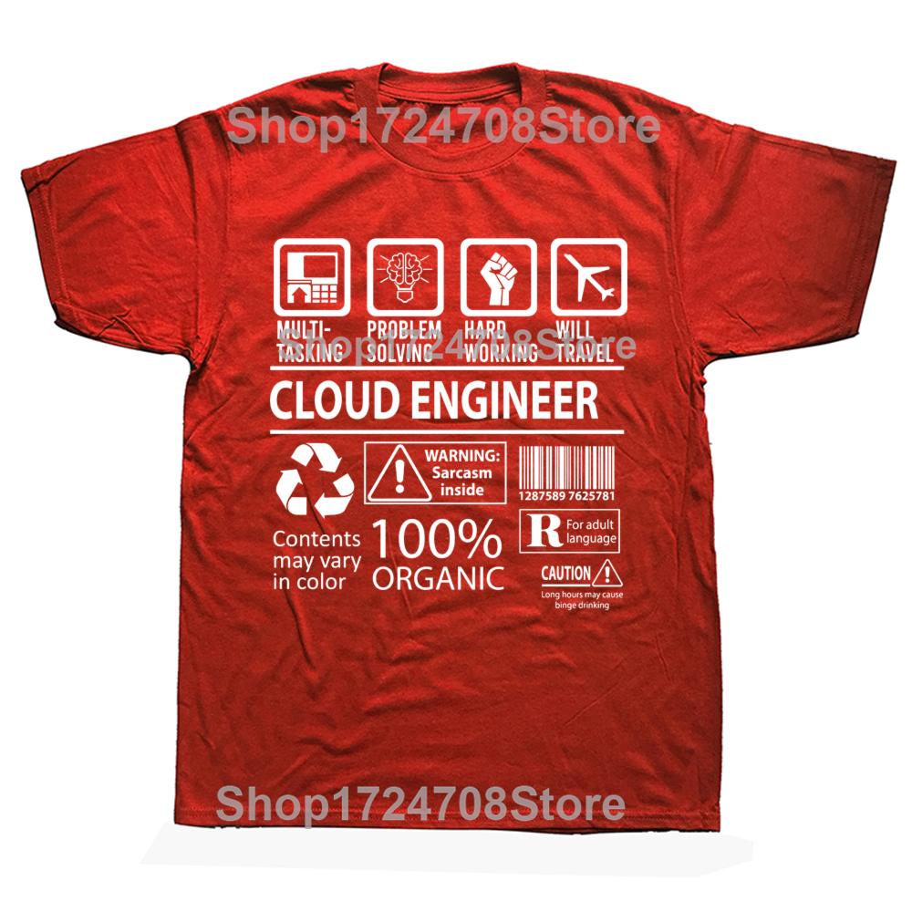 Funny Cloud Engineer Graphic T-shirts Tshirt Men Women's Fashion Casual Oversized 100% Cotton Multitasking Job T Shirt