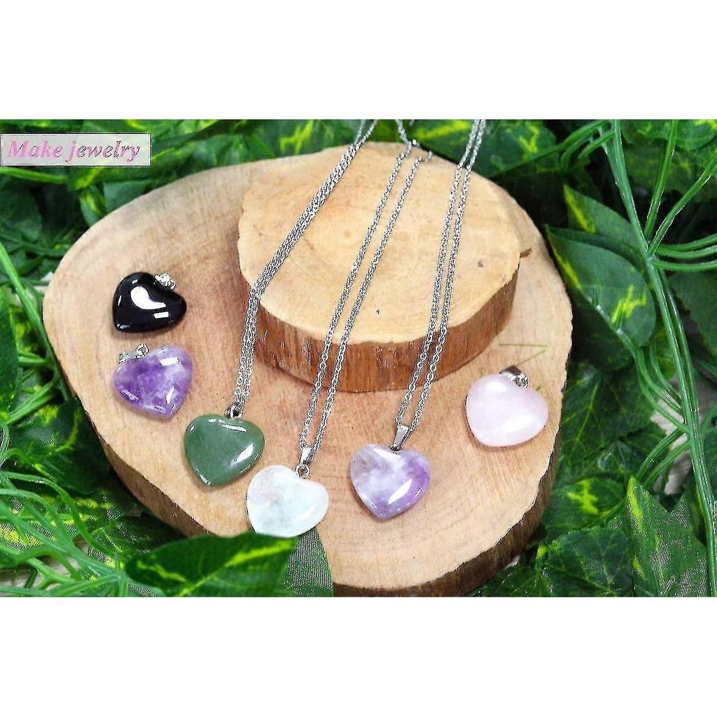 20pcs Natural Heart Healing Crystals Rose Quartz Amethyst Heart Love Stones Set Xxf