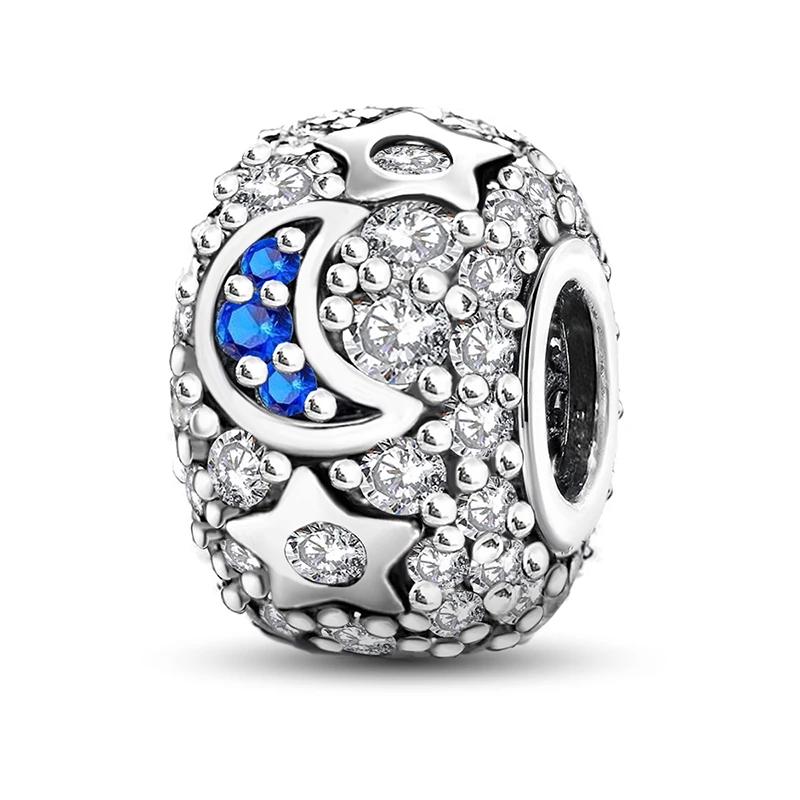 Copper Star Moon Series Cute Charms Beads Fit Diy Bracelet Bangle Making Gift Of High Quality Jewelry For Womens