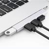 Aluminium 4-Port Mehrfach-USB-Splitter USB 90-Grad-Stecker Platzsparendes Verlängerungskabel für Laptop PC Konsolen