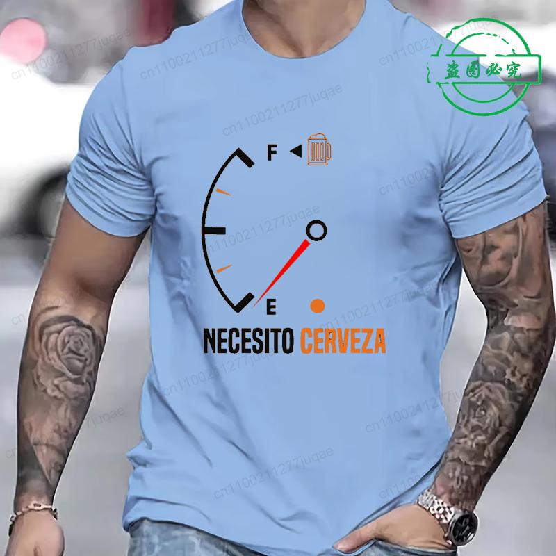 

Summer Men s T-Shirts Casual Loose Size Tee Shirts Jumping in Beer Print Round Neck Short Sleeve T-shirt Top Funny Beer T-Shirts 4XL