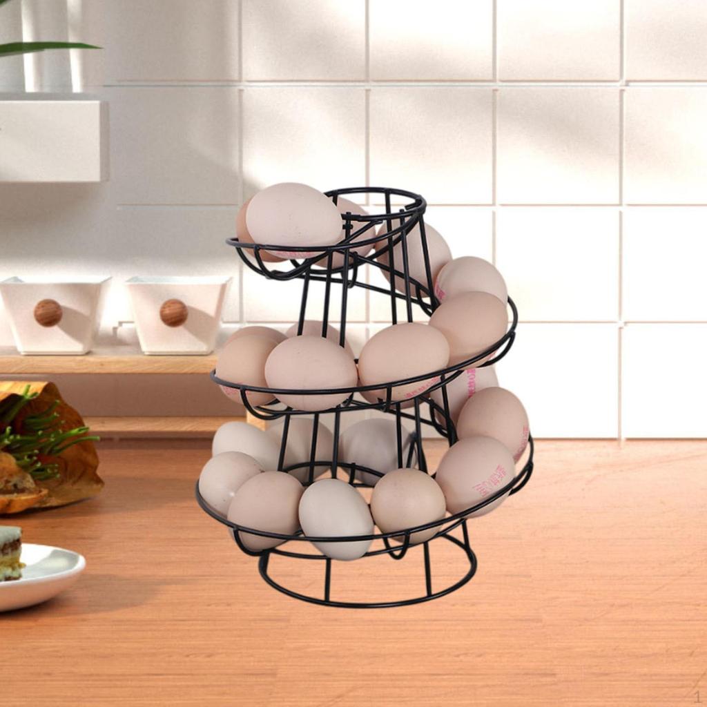 Spirálový dávkovač vajec Držák Úspora místa Železný Velkokapacitní Úložný koš Stojan na vystavení pro