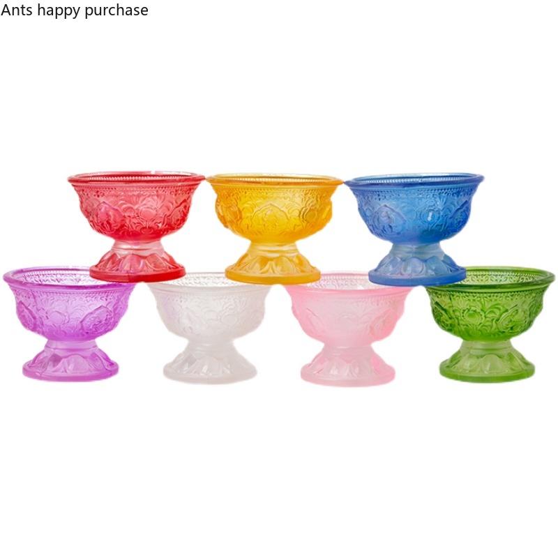 

Чаша для подношений буддизма Чаша для буддизма Цветная глазурь Чаши для святой воды Набор из 7 предметов Буддийские принадлежности Чаши для Дхармы Чаша