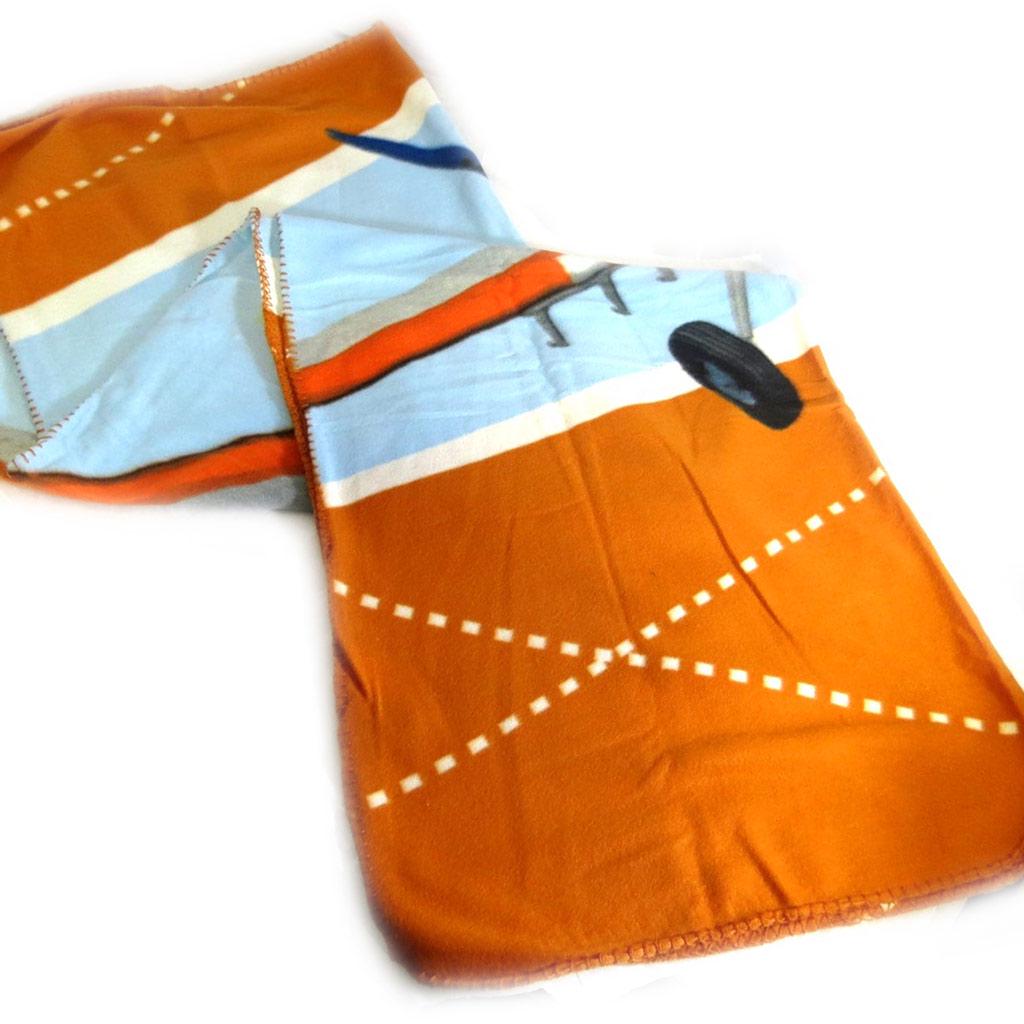 Planes [K8657] - Plaid Polaire 'Planes' bleu orange