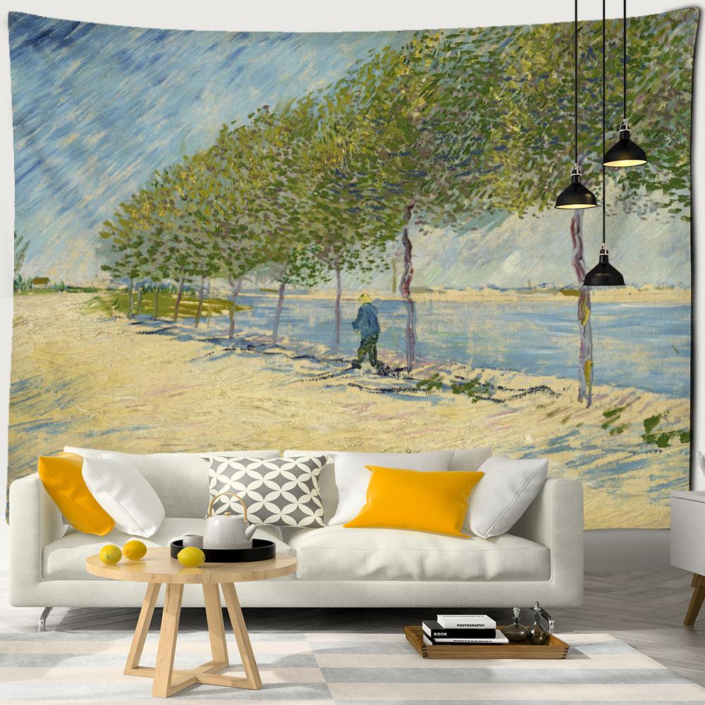 Watercolor Painting Tapestry Wall Hanging Art Bedroom Living Room Wall Decor Background Fabric Aesthetics Home Decor Tapestry