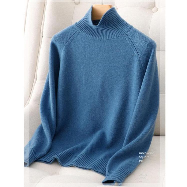 Womens Pure Cashmere Wool High Neck Knit Sweater Pullover Autumn Winter Ladies Turtleneck Pull Femme Warm Soft Casual