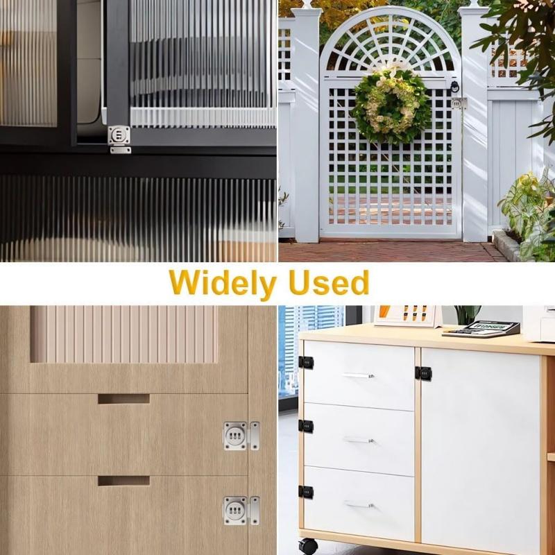 Password Rotate Bolt Latch 3 Digit Combination Home Security Latch Gate Latches Door Keyless Lock Twist Rotating Barrel Locks