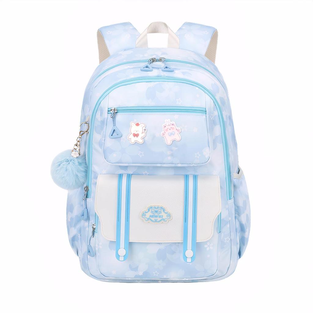 School Bag 20 Liters Backpack Girl Kawaii School Bag with Pendant Water Resistant Nylon Primary School Girl Bag for Children
