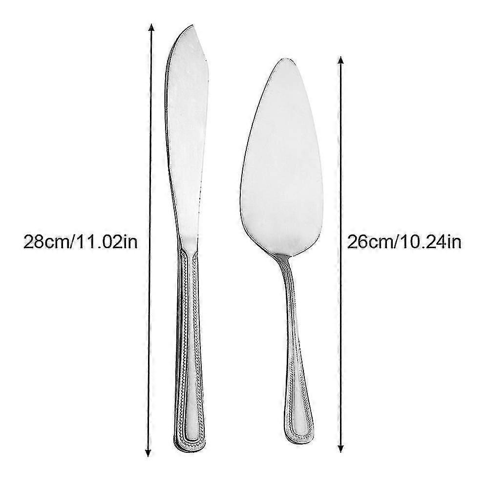 2pcs Simple Pie Knife Baking Party Pastry Stainless Steel Tool Cake Serving Set - Pjun