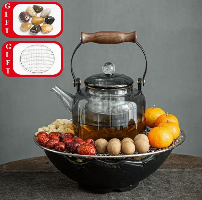 220V Electric Ceramic Stove Tea Cooking Pot Dessert Cooking Kettle Tea Party Red Wine Scented Tea Cooker Stove-boiled Tea Grill