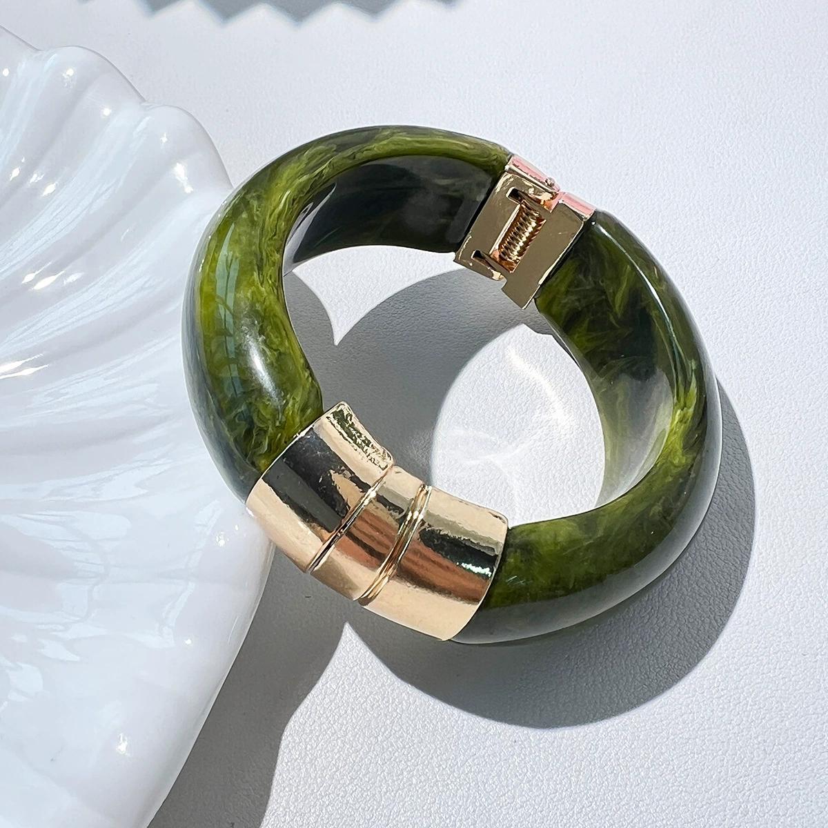 

Fashionable French Retro Punk Wide-Edge Alloy Open Bracelet Simple Trendy Individual Ladies Wristband Gift For Friends 58-60mm