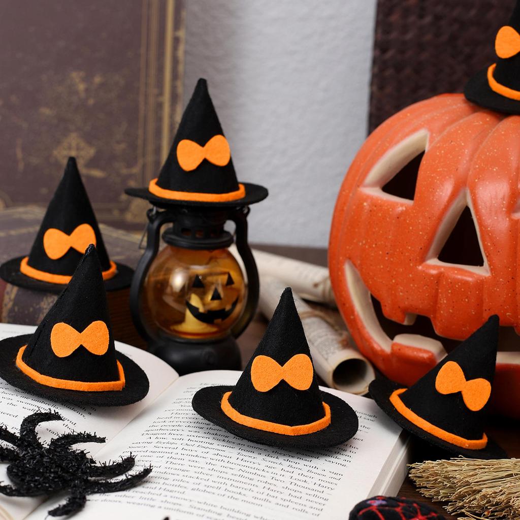 Witch Hat Decoration Mini felt witch hat lights pumpkin hat wine bottle decorations Wine Bottle Top Trim for Bedroom Home Party