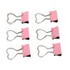 60pcs Binder Clips with Heart Shaped Handle Pink Strong Clamping Force Paper Binder Clips for Tickets Clothes