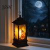 Flexible Placement Lamp Halloween Night Light Vintage Battery Operated LED Lantern Simulated Flickering Flame Warm Glow Light Lantern for Party Home