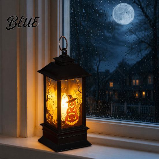Flexible Placement Lamp Halloween Night Light Vintage Battery Operated LED Lantern Simulated Flickering Flame Warm Glow Light Lantern for Party Home