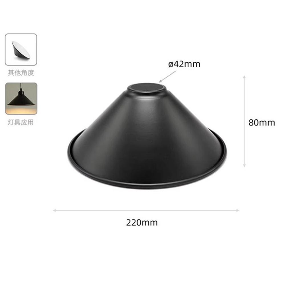Industrial Cone Metal Shade Replacement, Black White Vintage Iron E27 Bulb Guard Cover for Threaded E26 Base Socket Lighting