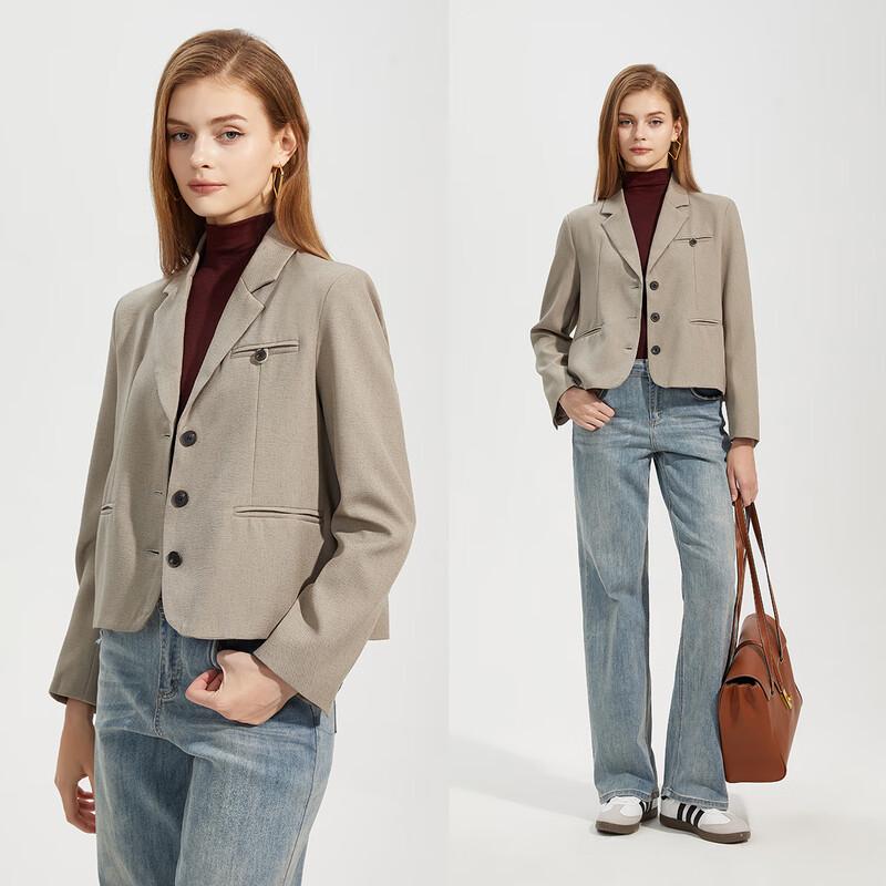 

Shetu Women s Long-Sleeve Loose Short Jacket M