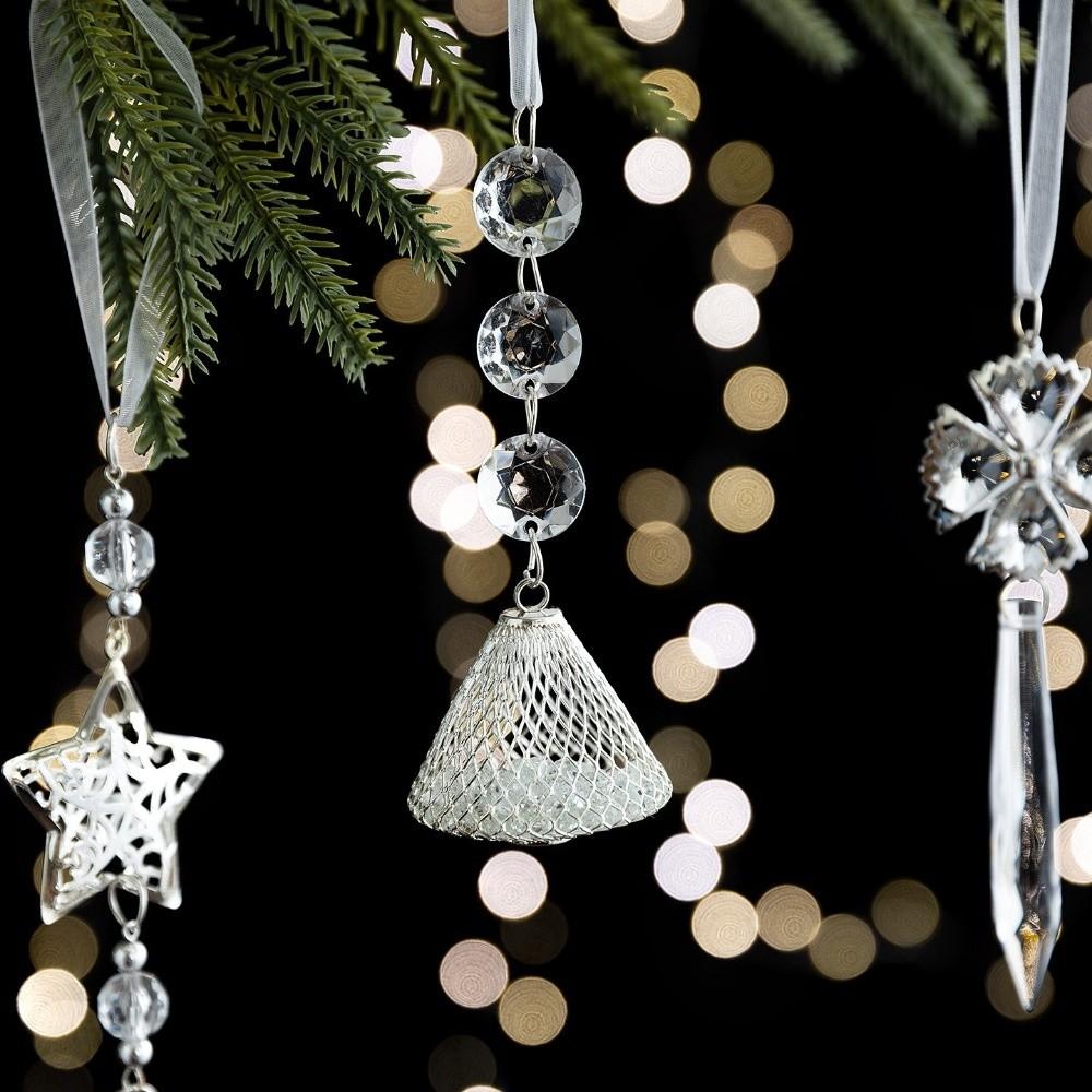 Five-pointed Stars Christmas Tree Decoration Snowflake Transparent Christmas Bell