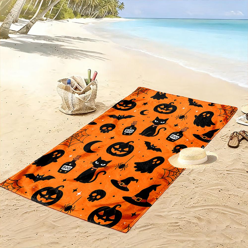 Whimsical spooky delight Print beach towel, quick drying, suitable for travel, outdoor sports, jogging, the beach and swimming, gift