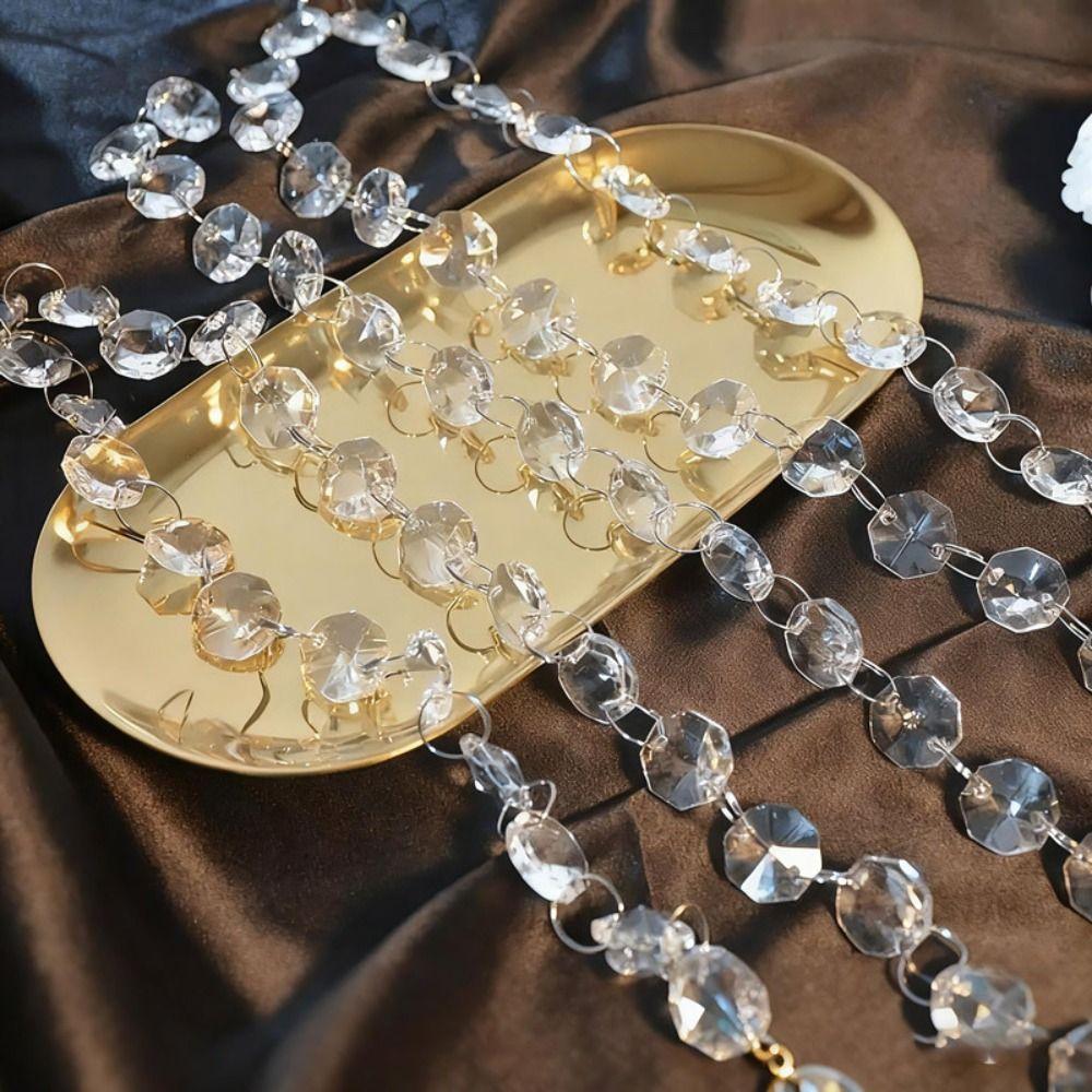 10PCS Shinning Acrylic Hanging Strand 100cm Party Wedding DIY Hanging Clear Beaded Curtain  Home