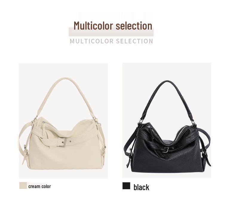 Women's Korean Style Retro Tote Bag - High-End Fashion, Versatile Large Capacity, Single Shoulder or Crossbody Use.