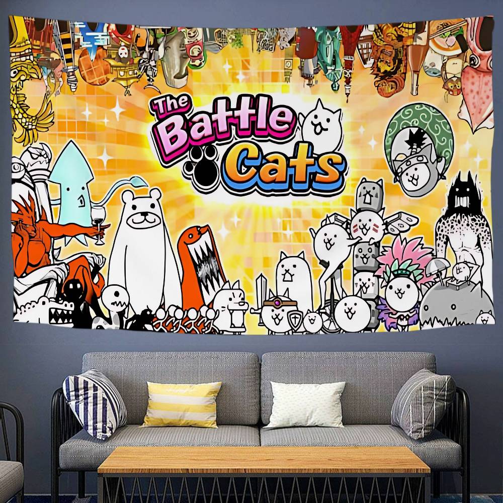 Arazzo Cartoon Gatto da Battaglia Arte Fantascienza Stanza Arredamento Casa Appeso a Parete Teli