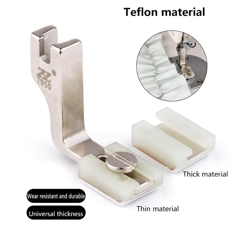 T950 Plastic Picioruș Presor Industrial pentru Cusut Grosime și Subțire Reglabile Închidere Încrețit Picioruș pentru Pliuri Teflon