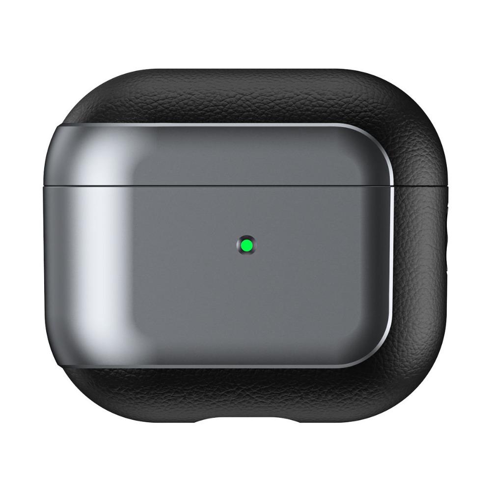 Modern Electroplated Leather Pattern Protective Case For Apple AirPods 4 3 Pro3 Pro2 Wireless Bluetooth Earphone Anti-Drop Cover