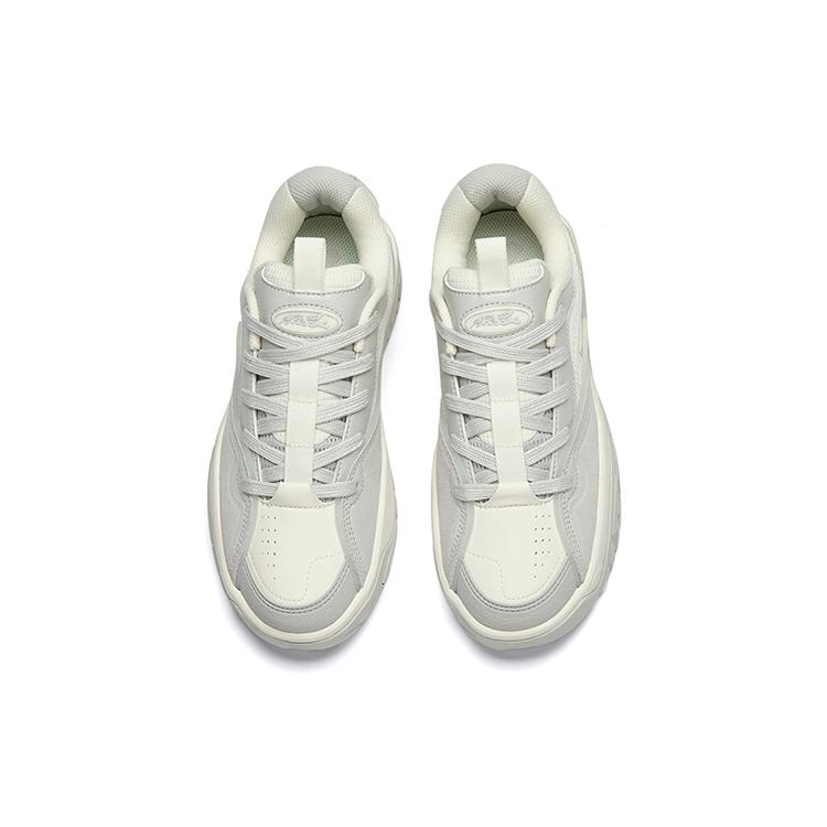 New Anta Hot Slip Resistant Low Top Skateboard Shoes Women's White Gray 922238083-1