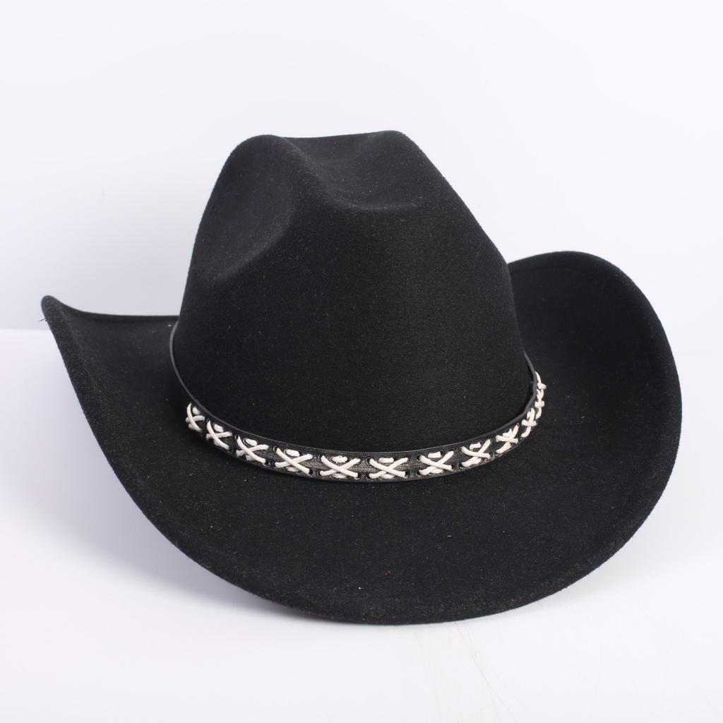 Beliebte europäische und amerikanische Mode OL-Stil einfarbiger Cowboyhut Herren und Damen High-End Zylinder Jazzhut Filzhut