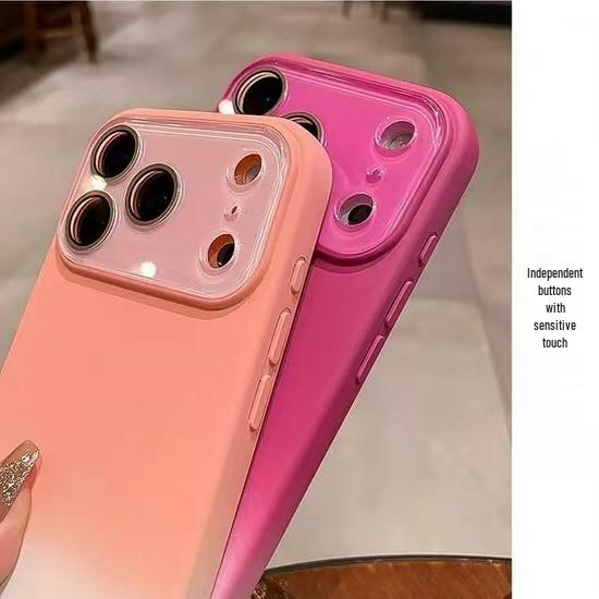 Custodia in Silicone Liquido Sfumato per iPhone 16 Pro Max con Ampia Finestra e Pellicola per Obiettivo