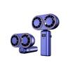 Portable Handheld Fan USB Charging Cooler Dual Digital Display Rechargeable Battery Royal Blue