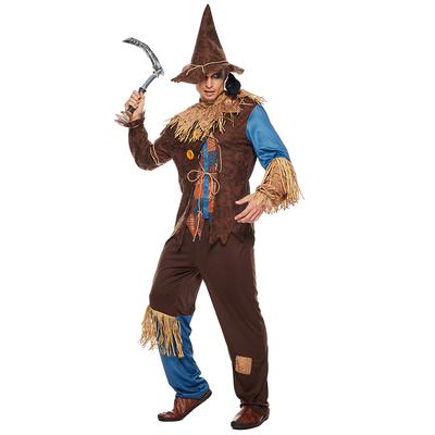 Pánský kostým Evil Scarecrow Deluxe pro dospělé Scary Halloween Straw Wizard Suit