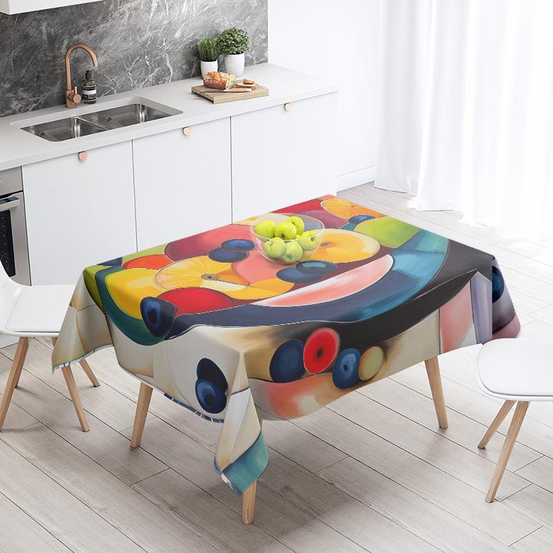 Tischdecke mit Lebensmittelmotiv, wasserdicht und ölabweisend, nordischer Stil, Küchentischdecke, moderne Heimdekoration