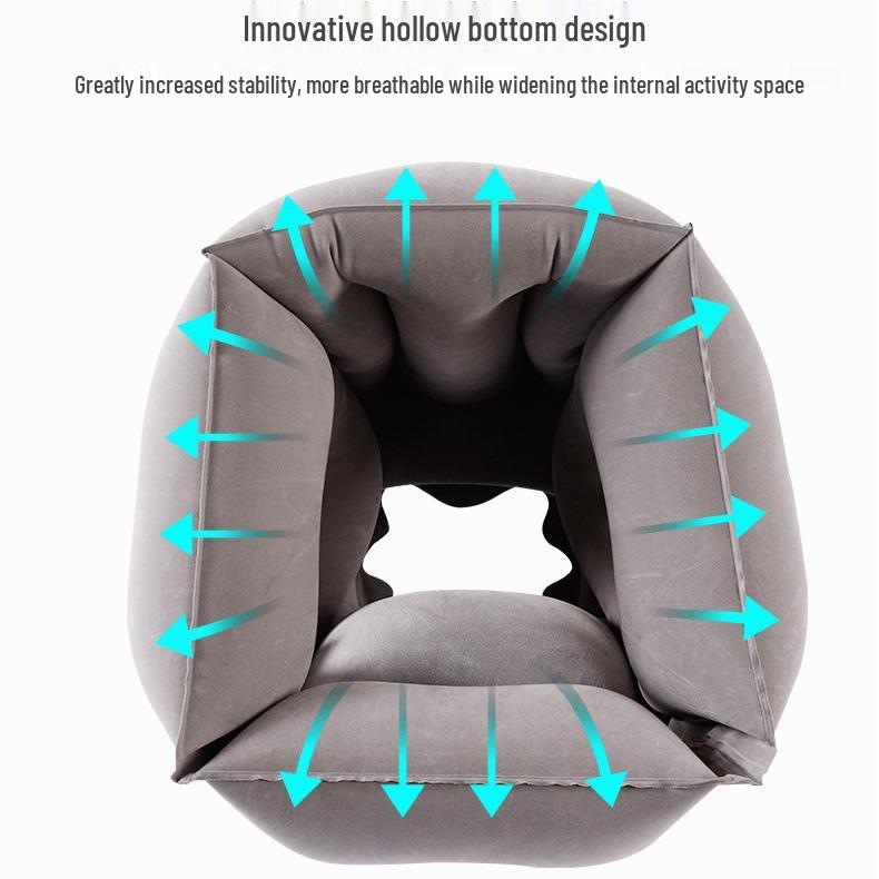 Tragbares aufblasbares Nackenkissen für Reisen, Büro und Autos - Langstrecke, Hochgeschwindigkeitsbahn und Nickerchenkissen