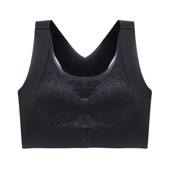 Women Traceless Bra with Chest Pad No Steel Ring Underwear Non-slip Adjustable Wide Strap Back Posture Adjustment Vest Style Bra