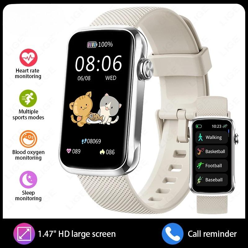 New Sports Smart Watch Women 1.47-Inch Full Touch Fitness Tracker IP68 Waterproof Men Smartwatch For Android IOS Phone