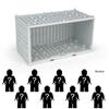 Behälterverpackung H-17 Swat Meigao Kleinteilige Militärpuppe Kinder-Bausatz Bausteinspielzeug