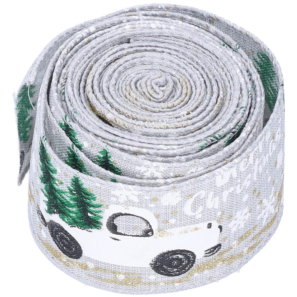 6 Yards Christmas Ribbon Cute Patterns Attractive Design 2 Colors Beautiful Practical   Wrapping Ribbon for Decoration