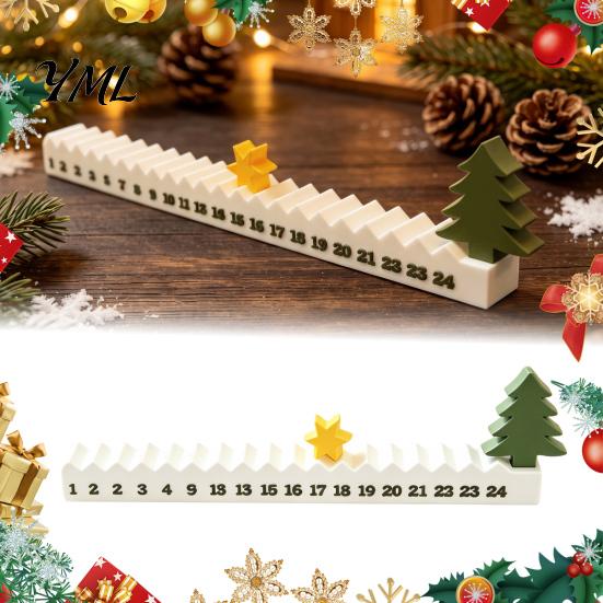 Creative Festive Countdown 3D Printed Star Christmas Calendar, 24-Day Moving Advent Seasonal Calendar Decoration for Kids Room Desk, Holiday