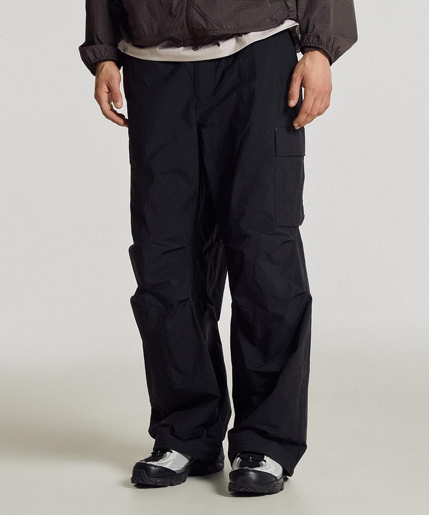 Nyuballanseu Nbntg21513 / Uni Frozen Cotton-Like Cargo Wide Pants (Black)