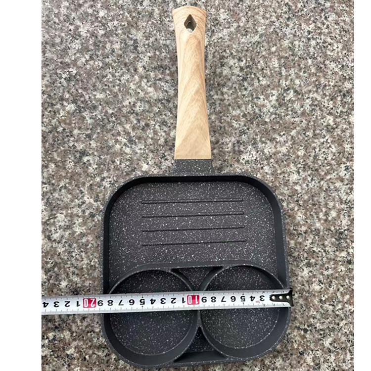 Maifan Stone Non-Stick Four-Hole Frying Pan for Eggs & Steak