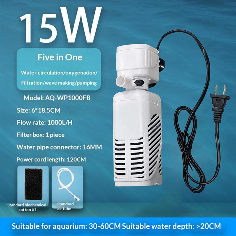 5 In 1 Fish Tank Filter with Oxygen Pump 360 Degree Purifier for Enhanced Water Clarity In Aquariums