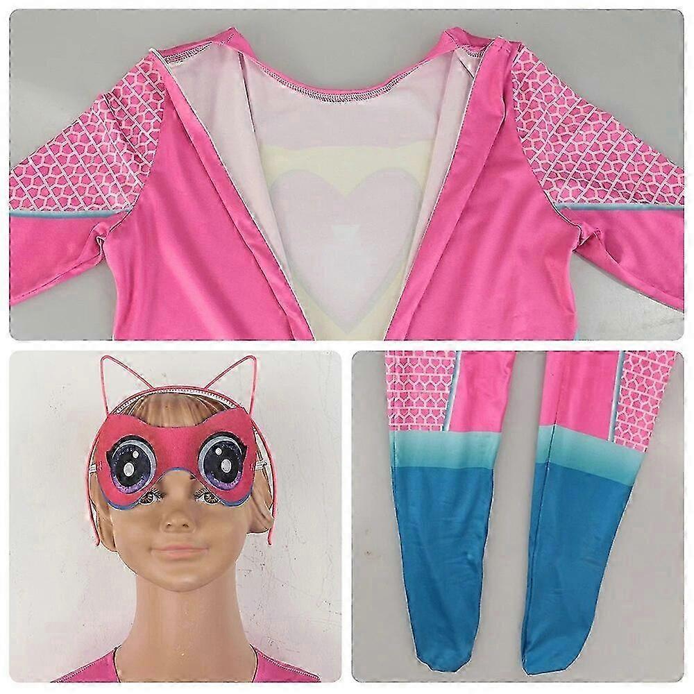 Anime Super koťata Kočka Cosplay Overal Dětský kostým Růžový body Anime Oblečení Doplňky Ki méně