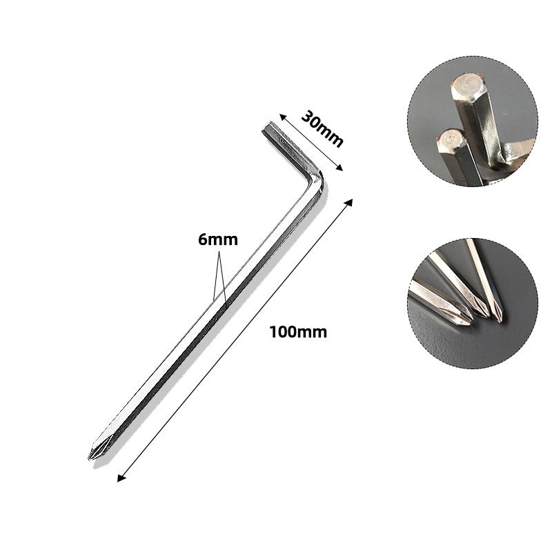 L-Type Screwdriver Phillips/Hexagon Key Wrench L-Shaped Wrench Drill Bits Elbow Bend Short Arm Screwdriver Ph0 Ph1 Ph2 H4 H5 H6