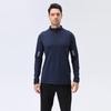 Herren Sport-T-Shirt mit halbem Reißverschluss, langärmelig, schnelltrocknend, für Laufen & Radfahren